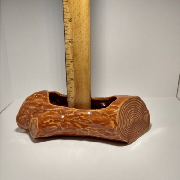 Vintage boho plant, succulent, flower, cactus pot planter Tree Log, masculine - Picture 9 of 10